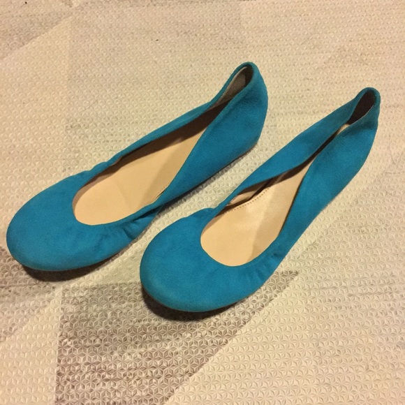 New J.Crew Cece Suede Italian Flats Teal Peacock - Picture 2 of 4